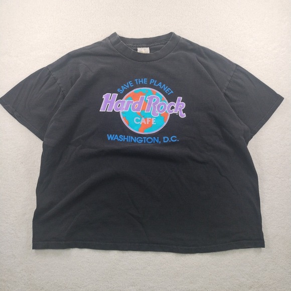 Hard Rock Cafe Other - Vtg Hard Rock Cafe Tee Men's XL Black Single Stitch Boxy Washington DC Made USA